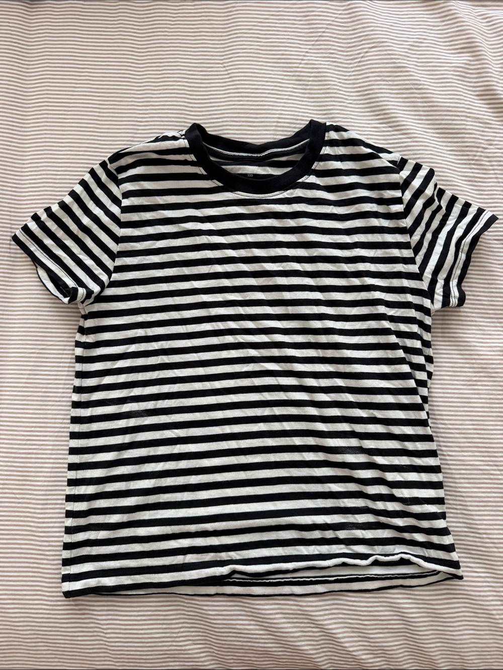 Black & White Striped Crewneck T-Shirt for Women